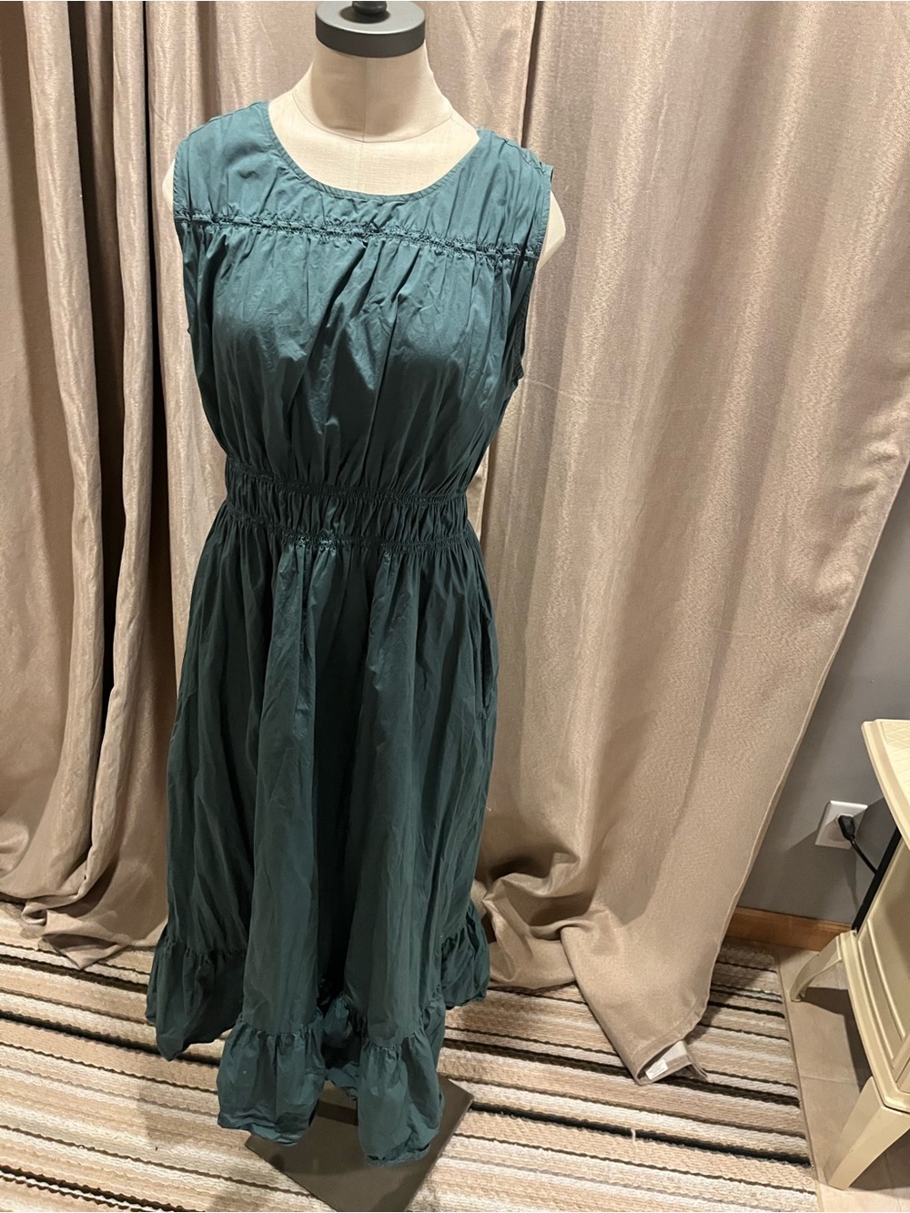 a new day Sleeveless Teal Midi Dress with Ruffle Hem